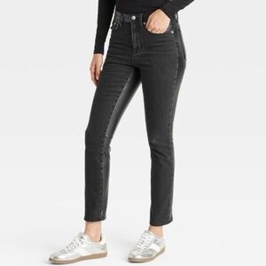 Universal Thread Black Faux Leather Jeans Slim Mid Rise 80s Slim 16R